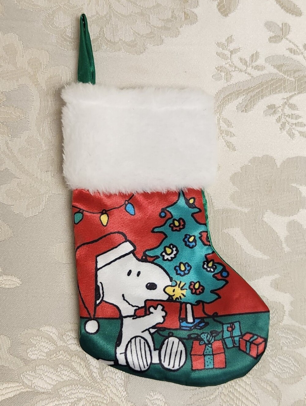 Snoopy & Woodstock Peanuts Mini Christmas Stocking 8-Inch EUC Ruz